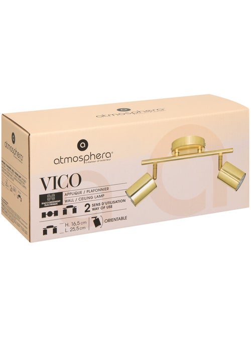 Applique murale 2 spots orientables métal VICO - Kiabi