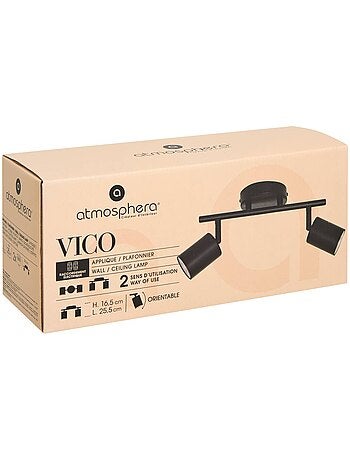 Applique murale métal 2 spots orientables vico