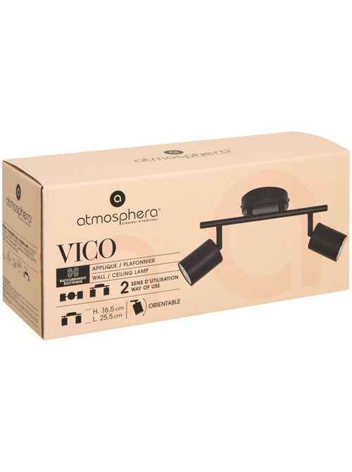 Applique murale métal 2 spots orientables VICO - Kiabi