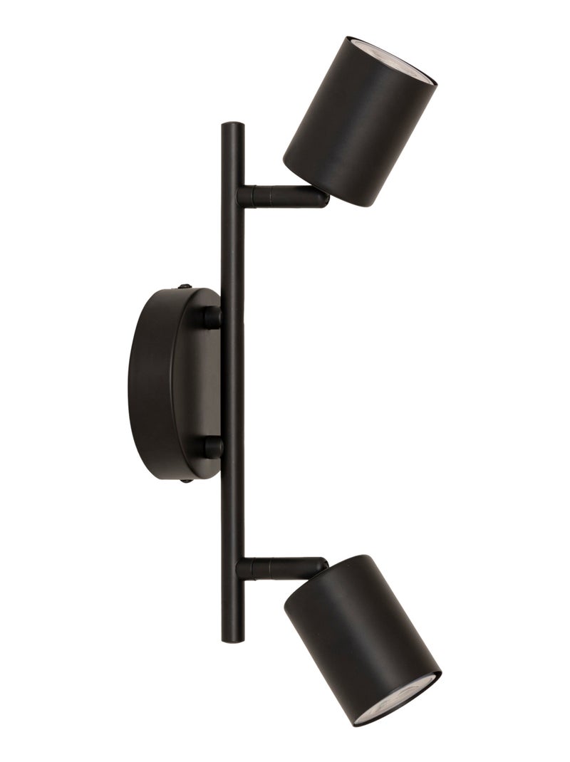 Applique murale métal 2 spots orientables VICO Noir - Kiabi