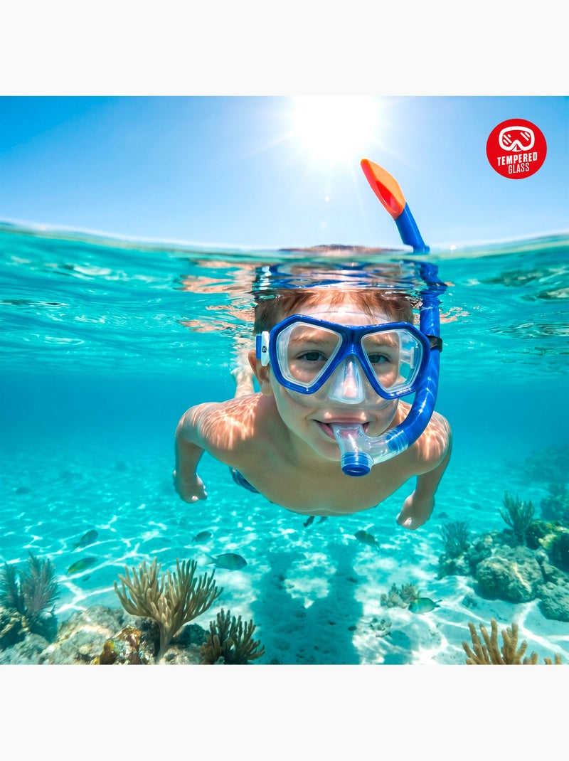 Aqua sport ensemble  masque en cristal avec tube en silicone +7 ans N/A - Kiabi