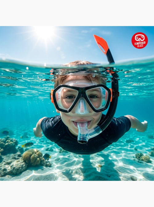 Aqua sport ensemble  masque en cristal avec tube en silicone +7 ans - Kiabi