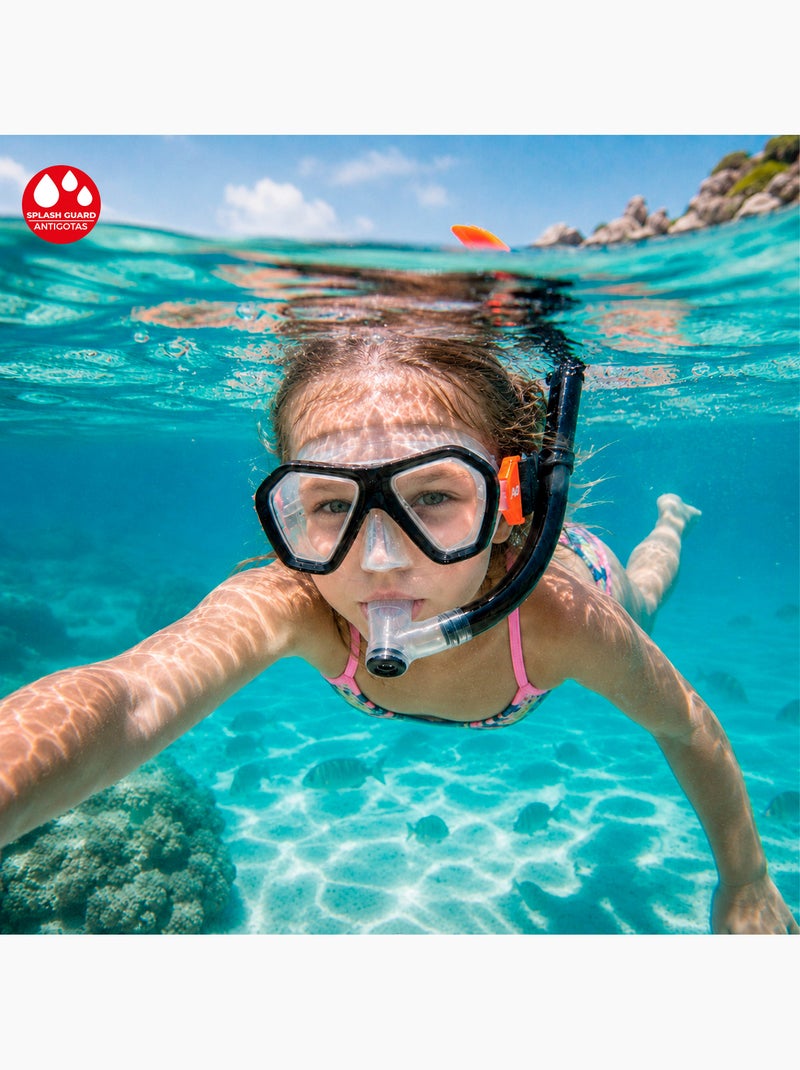 Aqua sport ensemble  masque en cristal avec tube en silicone +7 ans N/A - Kiabi