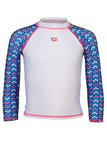 Arena friends kinder lycra zwempak wit/blauw/roze meisjes