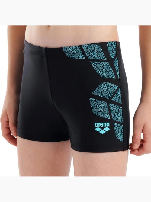 Arena graphic jongens zwembroek zwart/turquoise - Kiabi