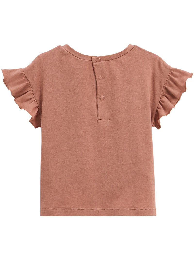 Arizona kinderset bestaande uit een katoenen gaas T-shirt en een short. Terracotta - Kiabi