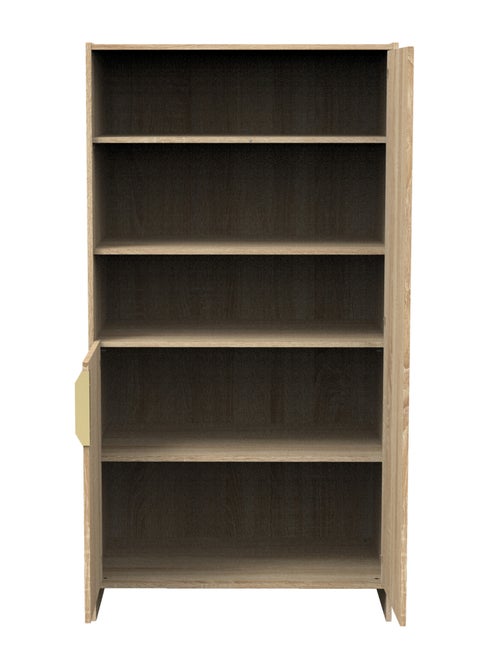Armoire 2 portes et 3 niches avec poignées dorées décor chêne doré - sauthon - Kiabi Armoire 2 portes et 3 niches avec poignées dorées décor chêne doré - sauthon - Kiabi