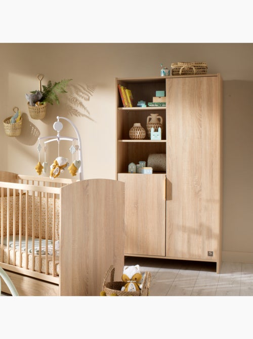 Armoire 2 portes et 3 niches avec poignées dorées décor chêne doré - sauthon - Kiabi Armoire 2 portes et 3 niches avec poignées dorées décor chêne doré - sauthon - Kiabi