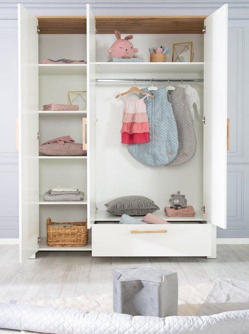 Armoire 3 portes 1 tiroir en bois - ROBA 'Ava' - Kiabi