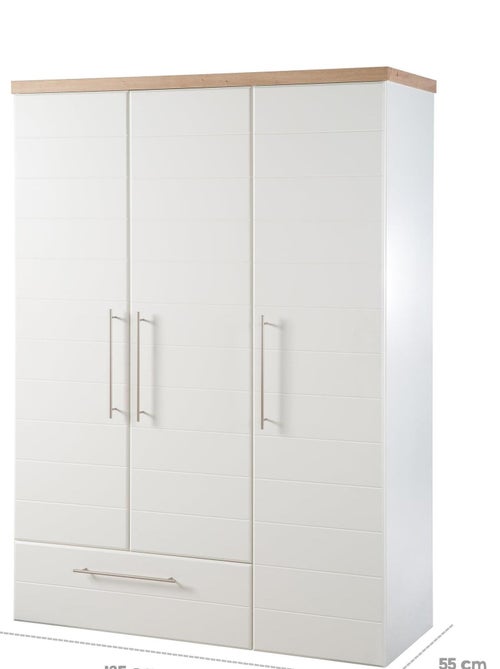 Armoire 3 portes et 1 tiroir à fermeture douce - ROBA 'Nele' - Kiabi
