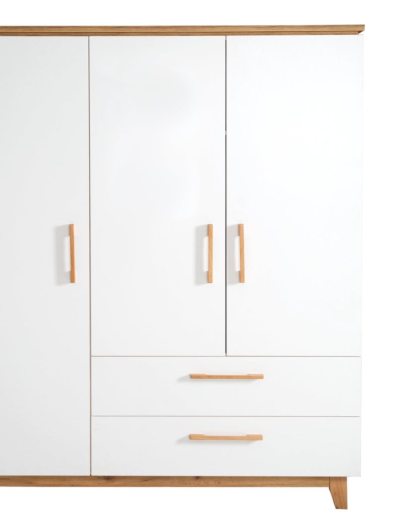 Armoire 3 portes et 2 tiroirs - ROBA 'Finn' Blanc - Kiabi