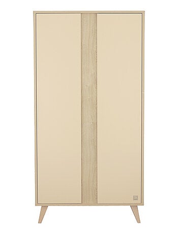 Armoire bébé 2 portes avec pieds bois - sauthon