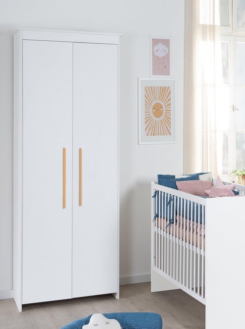 Armoire bébé 2 portes avec poignées en bois massif - ROBA 'Lilo' - Kiabi