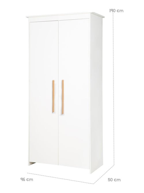 Armoire bébé 2 portes avec poignées en bois massif - ROBA 'Lilo' - Kiabi