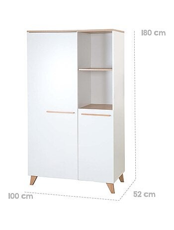 Armoire bébé 2 portes et 2 niches - ROBA 'Leon'