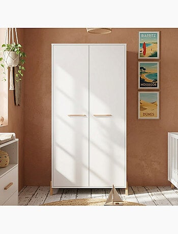 Armoire bébé 2 portes sur pieds en bois - babyprice