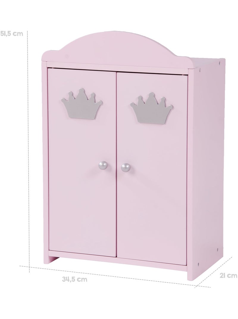 Armoire de poupée en bois avec penderie 'Princesse Sophie' ROBA Rose poudré - Kiabi