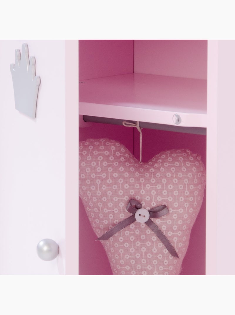 Armoire de poupée en bois avec penderie 'Princesse Sophie' ROBA Rose poudré - Kiabi