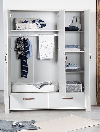 Armoire enfant 3 portes 2 tiroirs 'Mila' ROBA