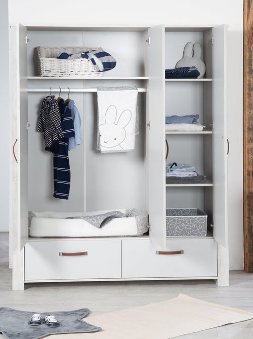 Armoire enfant 3 portes 2 tiroirs 'Mila' ROBA - Kiabi