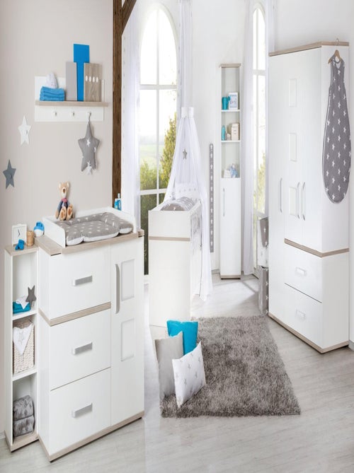 Armoire enfant 3 portes et 2 tiroirs 'Moritz' ROBA - Kiabi