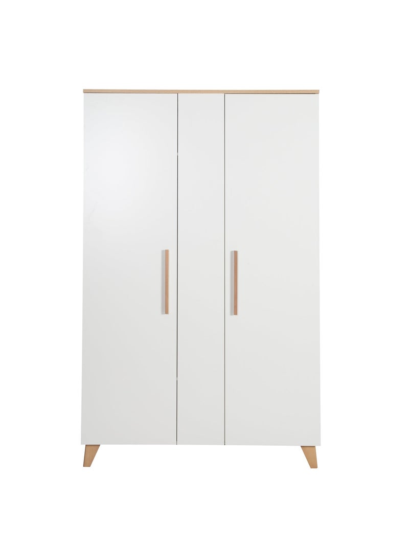 Armoire enfant minimaliste 2,5 portes avec rangements et penderie Leon Roba Blanc - Kiabi