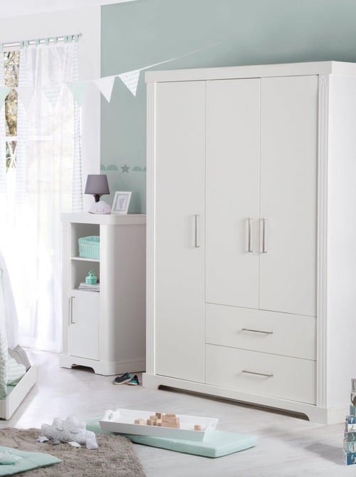 Armoire enfant rustique 3 portes 2 tiroirs 'Maxi' ROBA - Kiabi