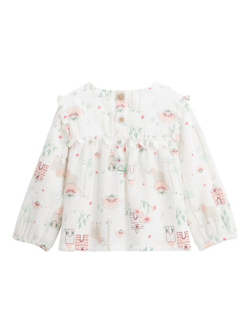 Arya kinderblouse van katoenen gaas Ecru - Kiabi