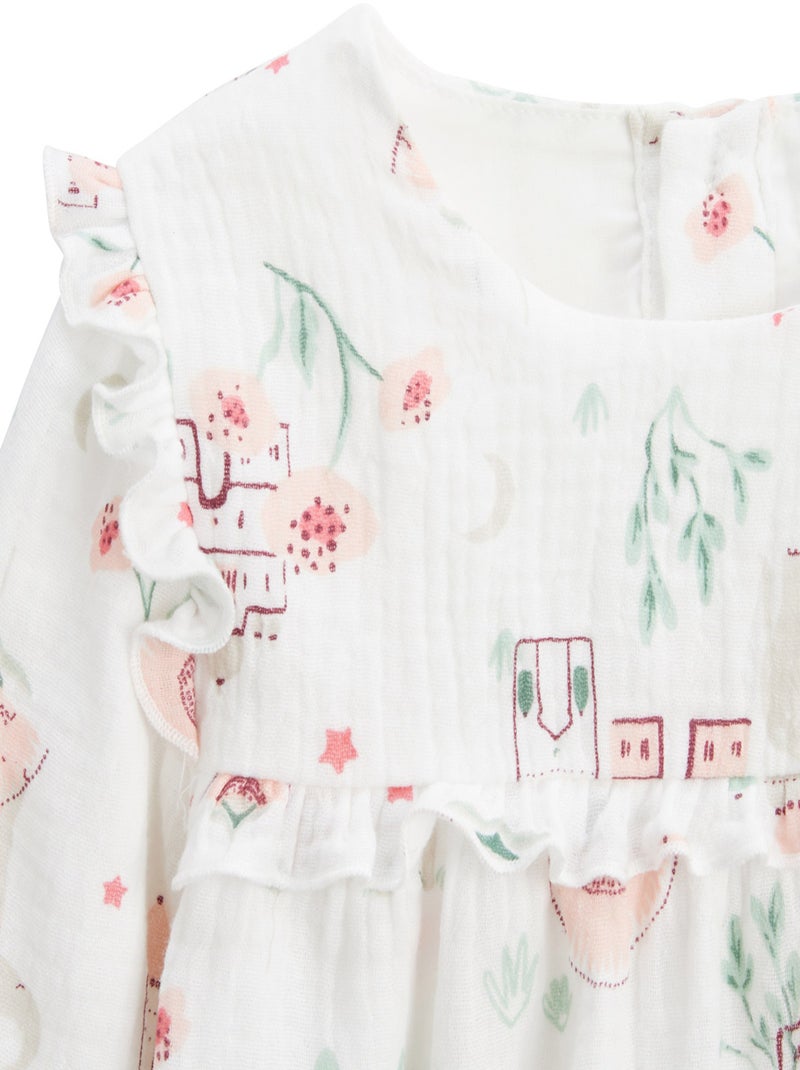 Arya kinderblouse van katoenen gaas Ecru - Kiabi