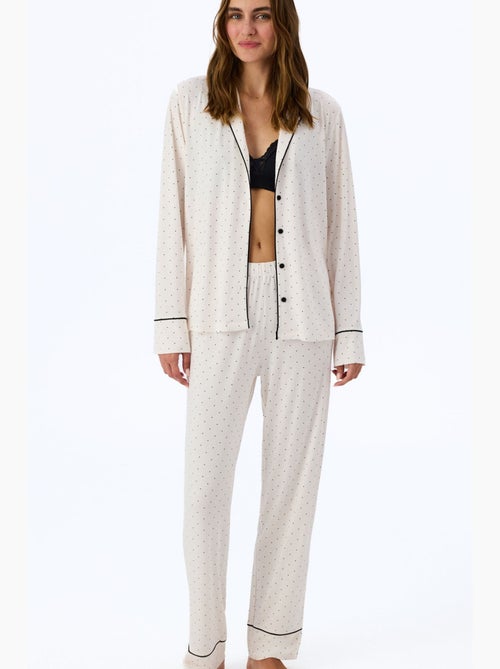 Arya pyjamaset met overhemd en broek, stippenprint en lange mouwen penti - Kiabi Arya pyjamaset met overhemd en broek, stippenprint en lange mouwen penti - Kiabi