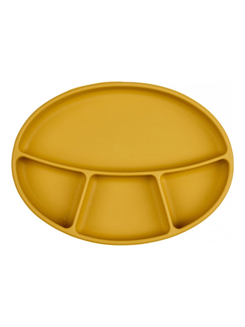 Assiette compartimentée silicone Jaune - Kiabi