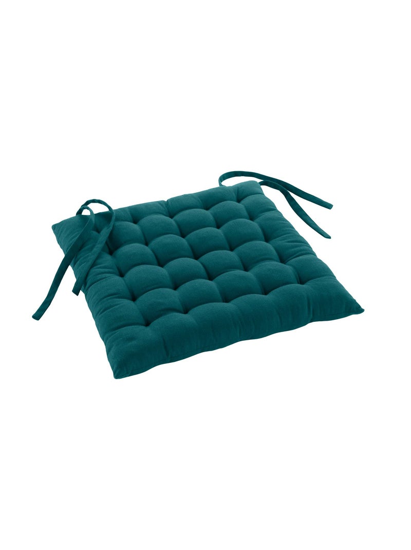 Assise matelassée en coton et polyester recyclé Bleu canard - Kiabi