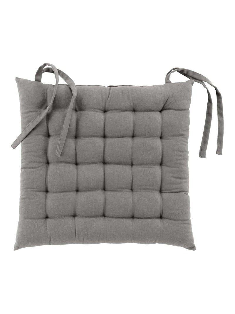 Assise matelassée en coton et polyester recyclé Gris - Kiabi