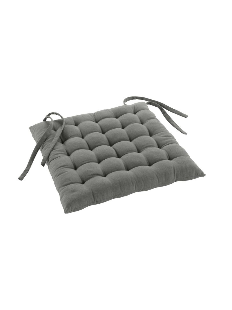 Assise matelassée en coton et polyester recyclé Gris - Kiabi
