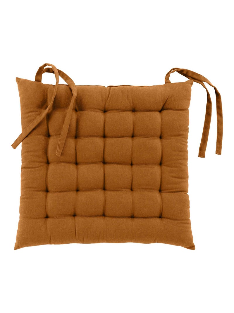 Assise matelassée en coton et polyester recyclé Marron clair - Kiabi