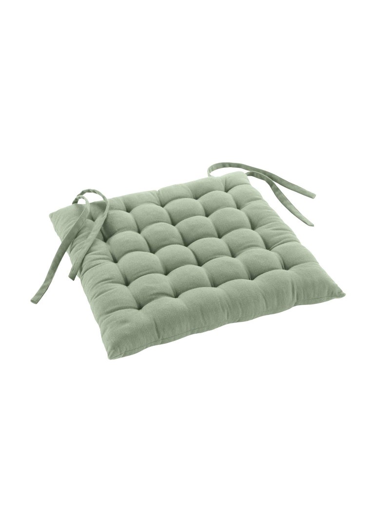 Assise matelassée en coton et polyester recyclé Vert Sauge - Kiabi