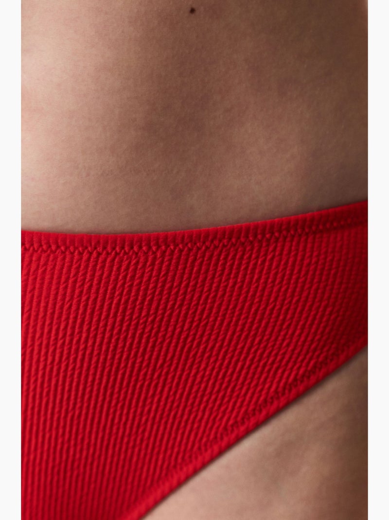 Astrid bikinibroekje met hoge taille en structuur penti Rood - Kiabi