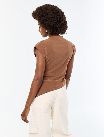 Asymmetrisch mouwloos T-shirt
