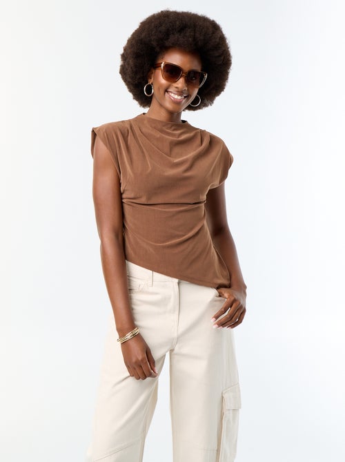 Asymmetrisch mouwloos T-shirt - Kiabi