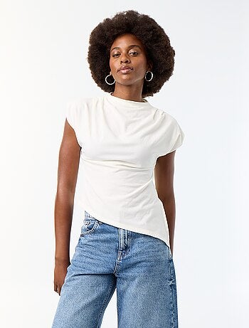 Asymmetrisch mouwloos T-shirt