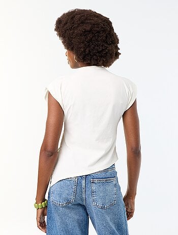 Asymmetrisch mouwloos T-shirt