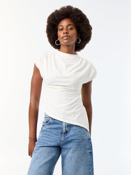 Asymmetrisch mouwloos T-shirt - Kiabi