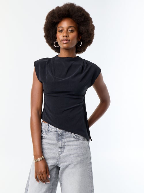 Asymmetrisch mouwloos T-shirt - Kiabi Asymmetrisch mouwloos T-shirt - Kiabi