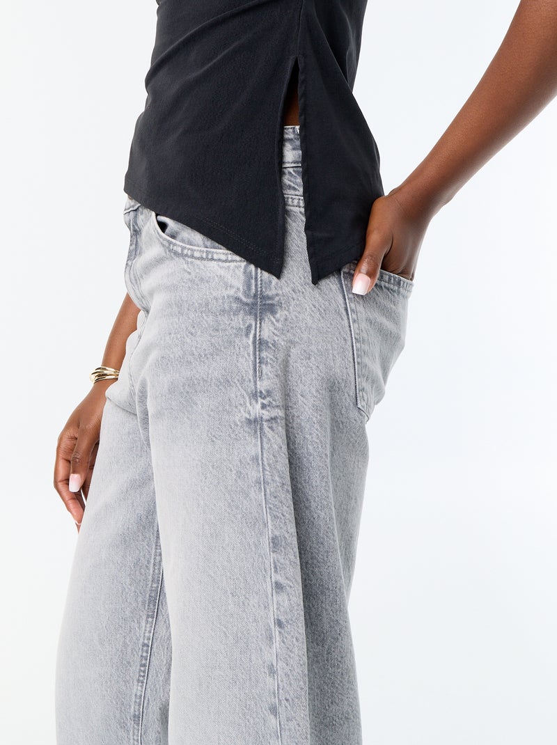 Asymmetrisch mouwloos T-shirt Zwart - Kiabi