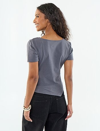 Asymmetrisch T-shirt met korte mouwen