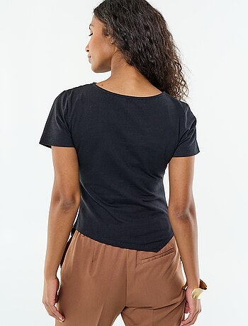 Asymmetrisch T-shirt met korte mouwen