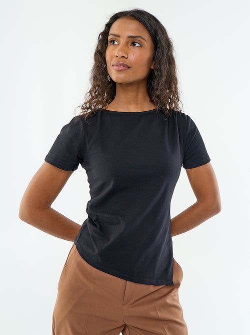 Asymmetrisch T-shirt met korte mouwen - Kiabi