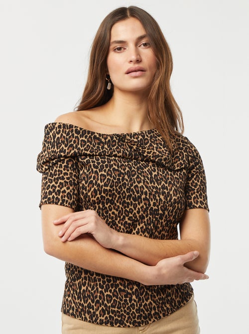 Asymmetrisch T-shirt van crêpestof - Kiabi