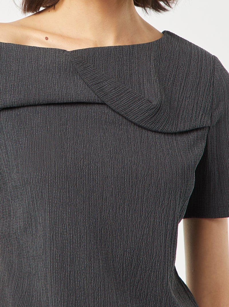Asymmetrisch T-shirt van crêpestof GRIJS - Kiabi