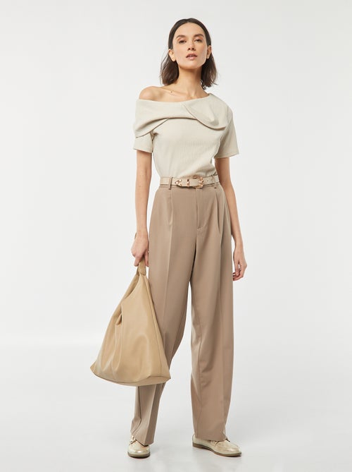 Asymmetrisch T-shirt van crêpestof - Kiabi